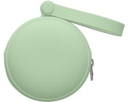 kwmobile siliconen tasje voor draadloze oordopjes in-ear Headphones hoesje - Headset etui 8 x 8 cm - Beschermhoes met rits in pastelgroen