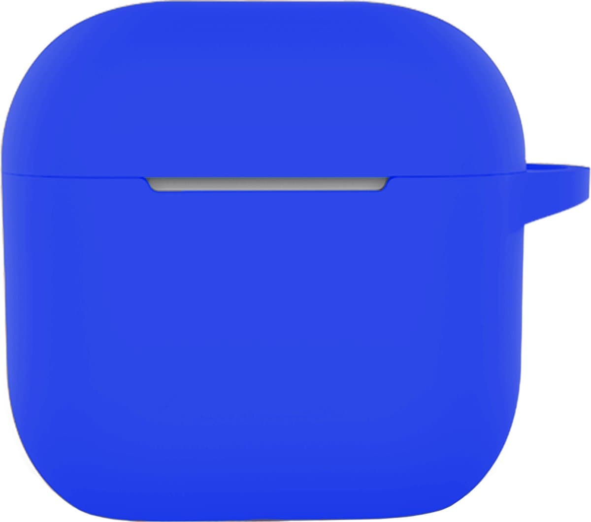 Hoesje - Geschikt voor Apple AirPods 4 - met Clip - Siliconen Hoes - Silicone Case Cover - Blauw — afbeelding 1