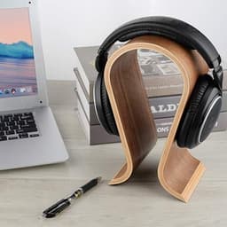 Headset Standaard - standaard voor koptelefoon - koptelefoonhouder - Koptelefoon Haak - Hoofdtelefoon Hanger - Houten - 255*100*155MM - hout kleur — thumbnail 4