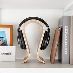 Headset Standaard - standaard voor koptelefoon - koptelefoonhouder - Koptelefoon Haak - Hoofdtelefoon Hanger - Houten - 255*100*155MM - hout kleur — thumbnail 3