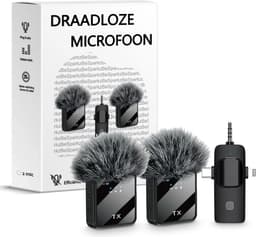 BeSparkz 2 in 1 Draadloze Microfoon - Geschikt voor Jack 3.5mm, USB-C en Lightning - Microfoon iPhone - Dasspeld Microfoon - Lavalier — thumbnail 1