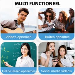 BeSparkz 2 in 1 Draadloze Microfoon - Geschikt voor Jack 3.5mm, USB-C en Lightning - Microfoon iPhone - Dasspeld Microfoon - Lavalier — thumbnail 3