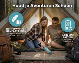 Halteq EL01 - 2-in-1 Kruimeldief & Luchtcompressor - 16.000PA Krachtige Draadloze Handstofzuiger - 7500 mAh Accu - USB-C Oplaadbaar - Voor Thuis & Onderweg - Inclusief Opbergtas, 4 Accessoires & HEPA Filter — thumbnail 2