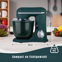 Zyrex® Mixer met mengkom - Mixer - Mixer met mengkom keukenmachine - Groen - ‎22cm x 36cm x 33cm — thumbnail 2