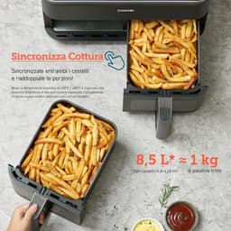 Heteluchtfriteuse met Dubbele Kamer - 8.5L - 6-in-1 Functies - Zichtvenster — thumbnail 2