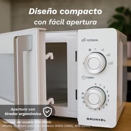 Magnetron met grill - Compacte oven - Snelle maaltijden - Veelzijdige kookopties - 20 liter inhoud - Wit — thumbnail 2