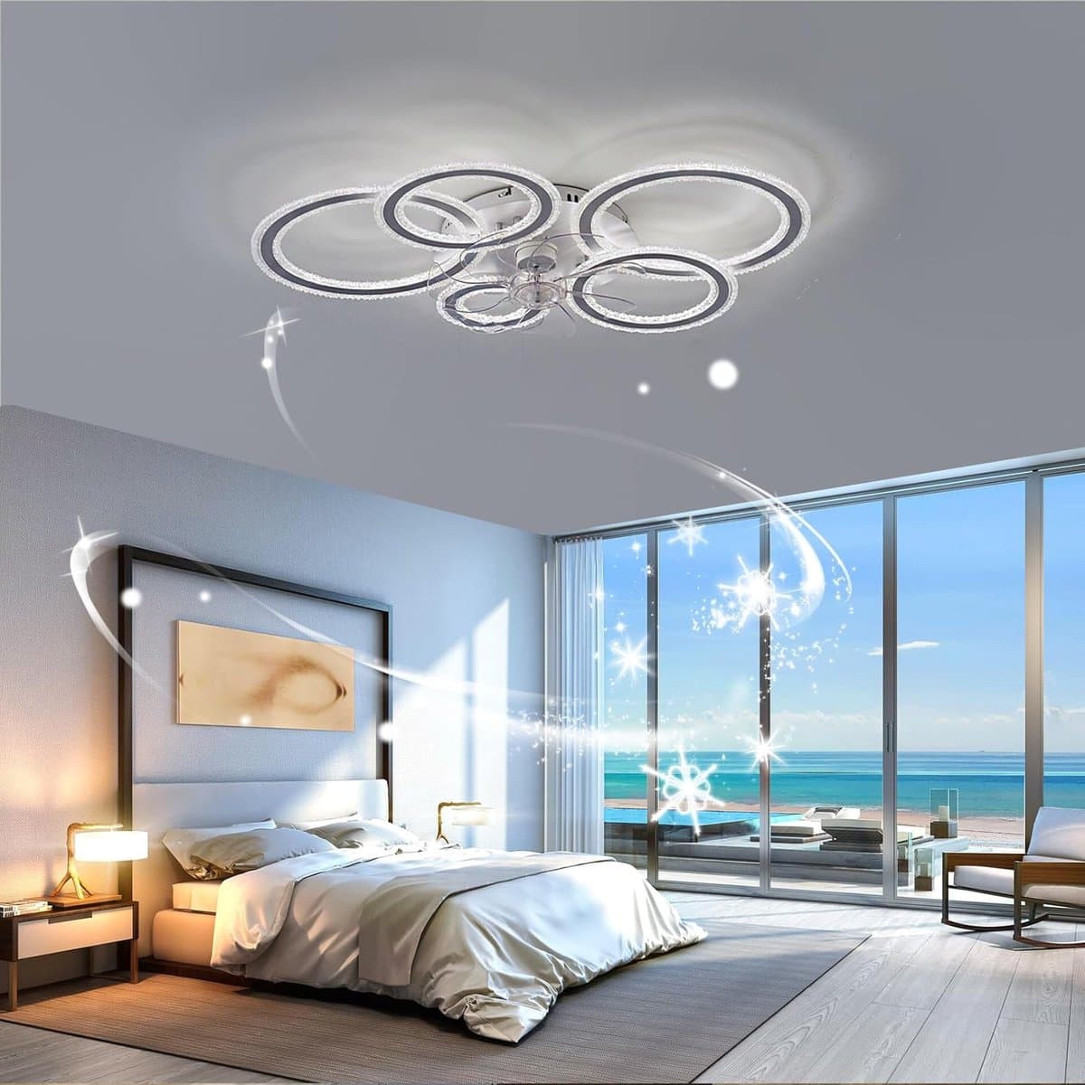 Strakke Plafondventilator met LED Verlichting en Afstandsbediening 86 cm — afbeelding 1