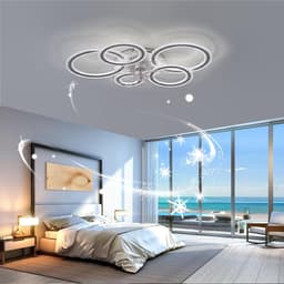Strakke Plafondventilator met LED Verlichting en Afstandsbediening 86 cm — thumbnail 1