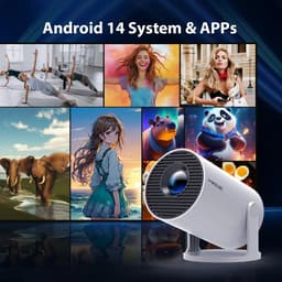 Delightness Beamer - Diaprojector - Projectiescherm - Thuis Bioscoop - Compact Design - 180 Graden Draaibaar - Wit — thumbnail 4
