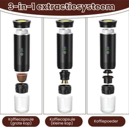 Aura® Draagbare Koffiemachine - Blender To Go - Draagbare Blender - Zwart - 9cm x 9cm x 21cm — thumbnail 2
