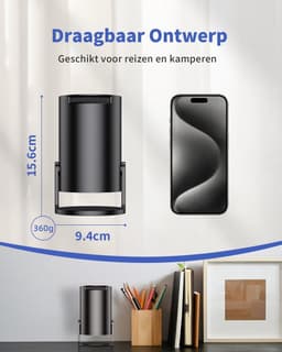 MELVRA Mini Beamer - Draagbare Projector - Wi-Fi 6 & Bluetooth 5.4 - Automatische Keystone Correctie - Draadloos Schermspiegelen - Android & iOS - HDMI - Zwart — thumbnail 5