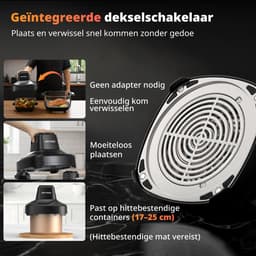 AIRMSEN Airfryer - Met Dubbele Glazen Mand (4.5L + 1.2L) - 1500W - 4 Programma's - BPA-vrij - Zwart — thumbnail 4