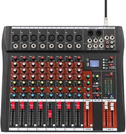 Rolu Mengpaneel – Mengpaneel Mixer – Professionele 8-Kanaals Mixer – 48V Fantoomvoeding – Compact & Draagbaar — thumbnail 1