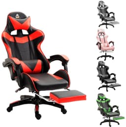 GOTAGEE Gamingstoel Bureaustoel Ergonomische Gamestoel Met Lendensteun un voetpedalen Hoogte en Ligfunctie Zwart-Rood — thumbnail 1