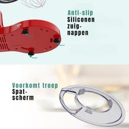 MIRA® Mixer met mengkom - Mixer - Mixer met mengkom keukenmachine - Rood - ‎39cm x 24cm x 32cm — thumbnail 5