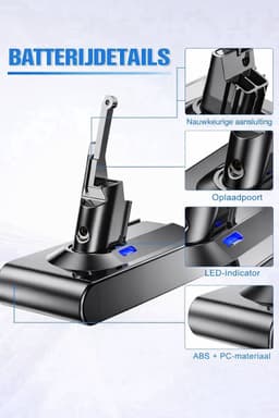 Vervangende Accu / Batterij voor Dyson V8 met filterset Accu / Batterij / 5000 mah EXPER PREMIUM — thumbnail 5