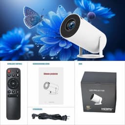 MIRA® Draagbare beamer - Beamer - Projector - Mini Beamer - Wit - ‎17cm x 10cm x 17cm — thumbnail 5