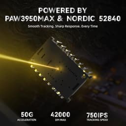 ATTACK SHARK R11 Ultra - Draadloze Gaming Muis - PAW3950 MAX - Koolstof Element - Ultralichte(49g) - Wired/2.4G/BT - 42000DPI - 8Khz - Inkt — thumbnail 3