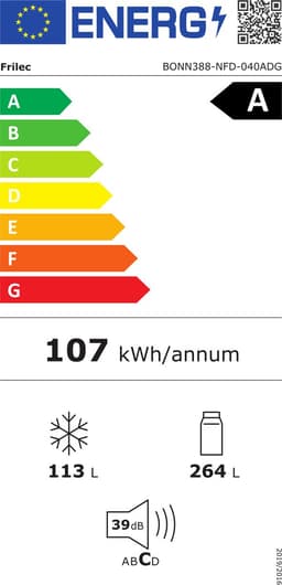 Frilec BONN388-NFD-040ADG - Koelvriescombinatie - Zuinig A-Label - 201 cm Hoog - Display - Fast Freeze - Multiflow - 5 Jaar Garantie - 377L - No Frost - Dark Grey — thumbnail 2