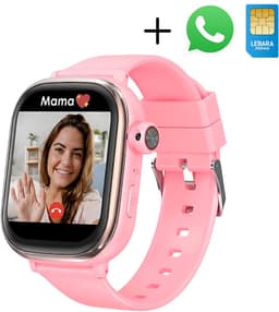 Smartwatch voor Kinderen met Nano SIM, Video Bellen, GPS & 4G - Waterdicht IPX7, WiFi & Bluetooth - SOS Functie - Roze — thumbnail 1