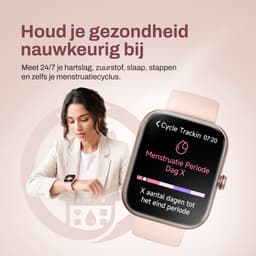 SAMMIT Luxe Smartwatch Dames Rosé Goud - Slaapmonitor - Stappenteller - Saturatiemeter - Geschikt voor IOS en Android - Full HD - Met 3 Bandjes — thumbnail 5