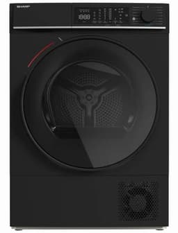 Sharp KDWNL0S9BDBE - warmtepomp droger - 10KG - energie label D - 15 programma's - WIFI - LED trommelverlichting - white LED display - mat zwart — thumbnail 1