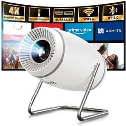 kotsren P2 - Mini Beamer Projector - WiFi 6 & Bluetooth 5.3 - 4K - 180° draaibaar - Draagbare Home Cinema, Outdoor - Wit — thumbnail 1