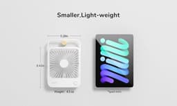 Tafelventilator stil USB oplaadbaar – Opvouwbare mini ventilator – 4 standen – Draagbaar wit — thumbnail 3