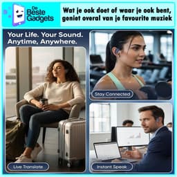 De Beste Gadgets Draadloze Oordopjes – Bluetooth 5.4 – Open Ear Sport Earbuds – 70 Uur Batterij – Waterbestendig IPX5 – Met Touchscreen Case — thumbnail 5