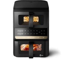 Airfryer met 2 Vaks - Olievrije Frituurpan - Gezond Koken - Verticale Dubbele Lade - 10 Liter Capaciteit - Zwart