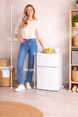 Manta MM545DWH - Koelvriescombinatie - 25L vriezen - 63L koelen - Verwisselbare deur - Wit — thumbnail 3