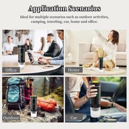 Draagbare koffiemaker, elektrische espresso machine, 3 in 1 reizen koffiezetapparaat voor camping, zelfverwarmde auto koffiezetapparaat, mini-koffiezetapparaat voor camping wandelen kantoor — thumbnail 5