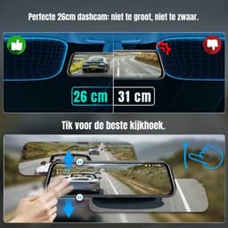 Aurixi® Dashcam Voor en Achter - Dashcam - Parkeermonitor - Nachtzicht - Zwart- ‎35x 12x 9cm; 128 g — thumbnail 3