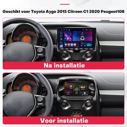 Boscer Autoradio - Geschikt voor Toyota Aygo, Citroën C1 & Peugeot 108 (2015–2020) - 4+64GB Android 15 - 9 Inch HD Touchscreen (1280x720) - Draadloze Apple CarPlay & Android Auto - GPS, WiFi & Bluetooth - Camera & Microfoon — thumbnail 3
