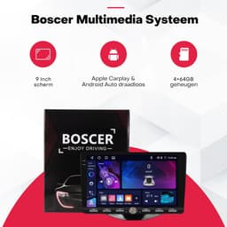 Boscer Autoradio - Geschikt voor Toyota Aygo, Citroën C1 & Peugeot 108 (2015–2020) - 4+64GB Android 15 - 9 Inch HD Touchscreen (1280x720) - Draadloze Apple CarPlay & Android Auto - GPS, WiFi & Bluetooth - Camera & Microfoon — thumbnail 2