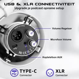FIFINE K688 - Met XLR - USB / XLR - Dynamische Microfoon - Streaming - Podcasting - Gaming - Geschikt voor PS4 / PS5 / PC - Wit — thumbnail 5