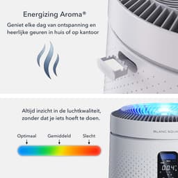 BLANC SQUARE Luchtreiniger PRO - Air Purifier met HEPA 13 + Koolstoffilter + UV-Desinfectie - CADR 400m³/h 100m² - Filtert Pollen, Geurtjes en Stof - Automatisch + 3 Standen - Luchtkwaliteitsindicator - Clean Air — thumbnail 5