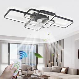 Moderne LED Plafondventilator met Verlichting - Dimbaar - Stille Zomer Ventilator met Afstandsbediening en App Besturing — thumbnail 2
