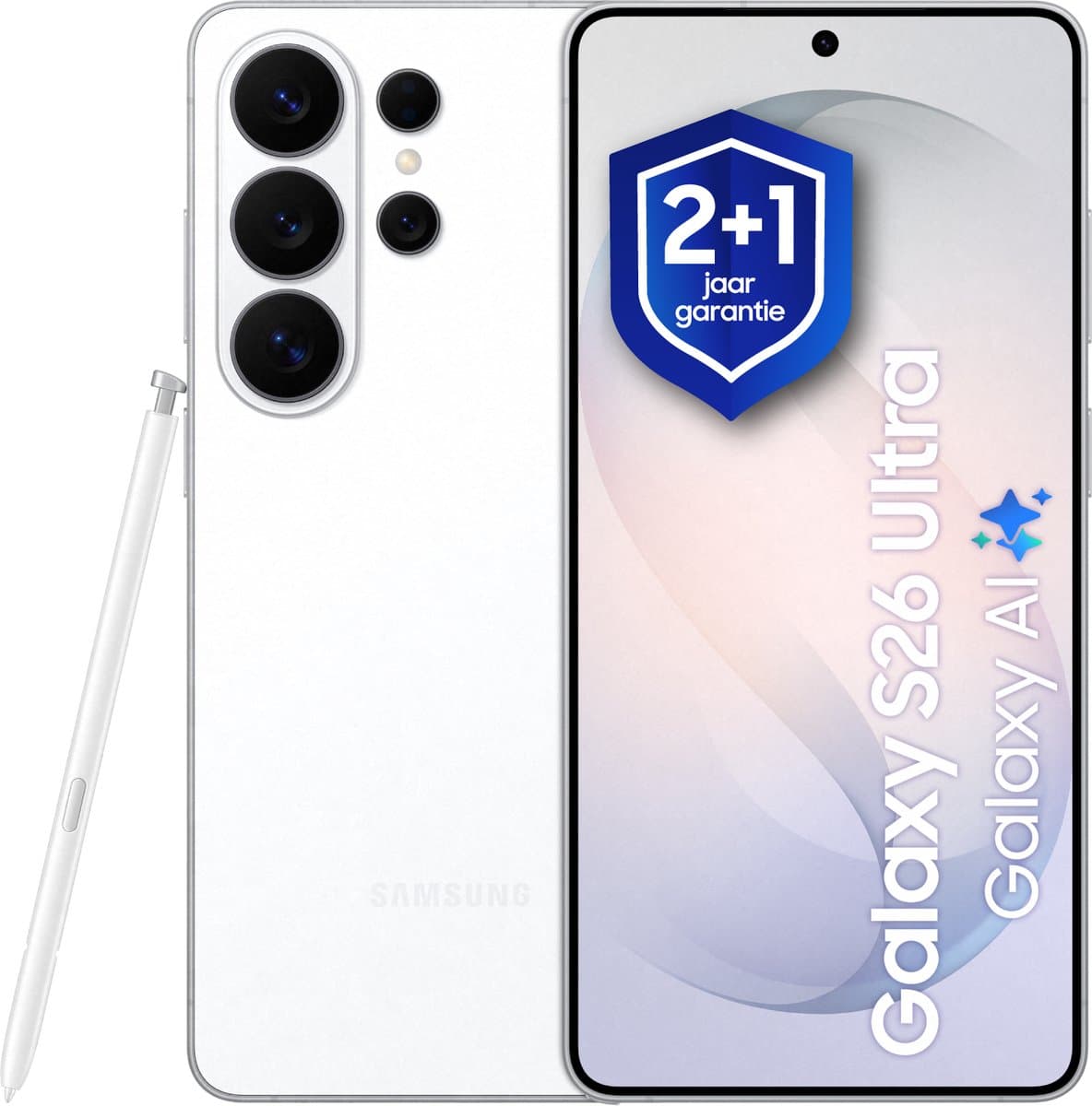 Samsung Galaxy S26 Ultra - Smartphone - 512GB - White + 1 jaar extra garantie — afbeelding 1