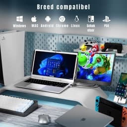SAVI® Professionele Portable Monitor Pro 2024 - Full HD - 13” / 16,5” Tri-Screen - Laptop Scherm Uitbreider - Zwart - ‎36cm x 21cm x 4cm — thumbnail 2