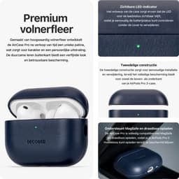 DECODED Leren Hoesje voor AirPods Pro 3 - Airpods Pro 3 Case - Premium ECCO-leer - Geschikt voor Magsafe - Draadloos Oplaadbaar - Indicatie Lampje - Krasbestendig - Blauw — thumbnail 2