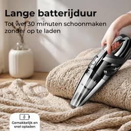 Maca Kruimeldief - Handstofzuiger - 7kPa - 5 opzetstukken - 120W - Snoerloos - Nat en Droog – Zwart — thumbnail 5