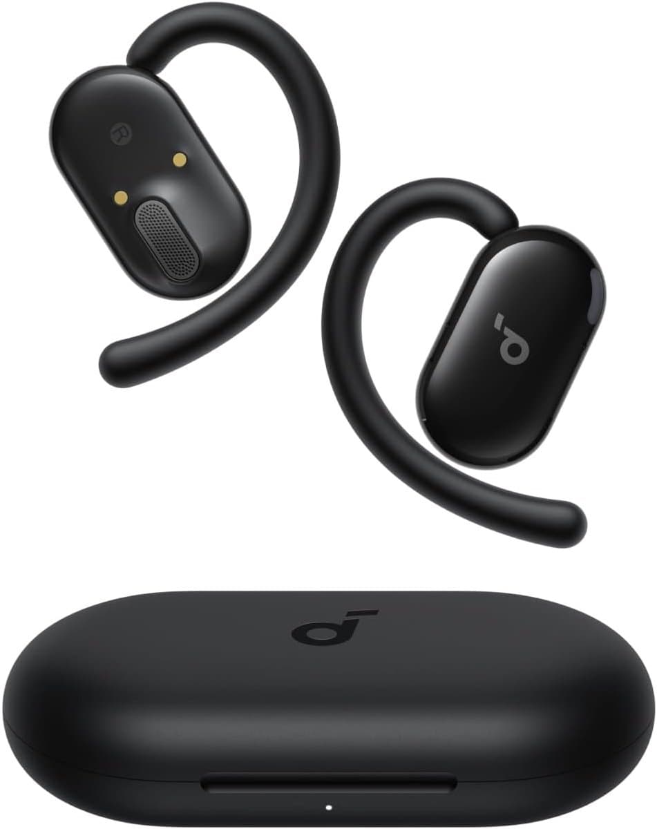 soundcore V20i open-ear koptelefoon by Anker - Verstelbare oorhaken - Comfortabel - Stevige grip - Sterke bas - Ruisvrije telefoongesprekken - IP55 - Led - 36 uur speeltijd - Bluetooth 5.4 oordopjes - Multipoint verbinding — afbeelding 1