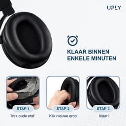 Set Oorkussens voor Sennheiser Koptelefoon – HDR165 Oorkussen – HDR165/HDR175/HDR185/HDR195/RS165/RS175/RS185/RS195 - Kunstleer met Schuim — thumbnail 4