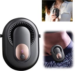 Tailleventilator - Draagbare Ventilator - 4-in-1 - Bladloos - 5 Standen - Digitaal Display - USB Oplaadbaar - voor Nek Taille Hand en Tafel - Zwart — thumbnail 1