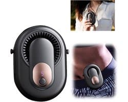Tailleventilator - Draagbare Ventilator - 4-in-1 - Bladloos - 5 Standen - Digitaal Display - USB Oplaadbaar - voor Nek Taille Hand en Tafel - Zwart