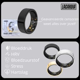 Lacardia Smart ring - Slimme ring - Zwart - Maat 10 - Beschikbaar voor android en IOS - Eigen app - Unisex voor Dames & Heren — thumbnail 5