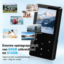 HiFi MP3 Speler met 64GB microSD Kaart - Bluetooth 5.3 Muziekspeler met Dual DAC - 24bit 192kHz Lossless Audio - Uitbreidbaar tot 128GB - FM Radio - E-Book en Spraakopname - 54g Lichtgewicht Ontwerp — thumbnail 3