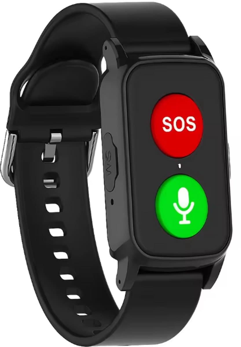 WatchToCare - LifeLine GPS Horloge Senioren - SOS Alarmknop & Valdetectie - 4G - Zwart — afbeelding 1