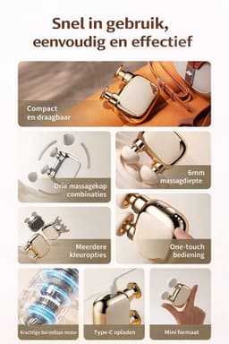 Mini Massage Gun – Draadloos Massage Apparaat – Deep Tissue Spiermassage – Compact Spierherstel – 3 Standen – Goud — thumbnail 2